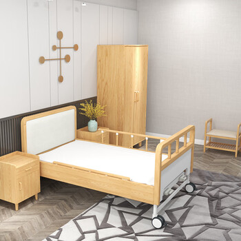 俏柔适合老年人睡的床 实木手摇电动床适老化自理床敬养老院护理床老