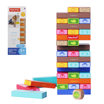 费雪（Fisher-Price）积木拼插玩具 动物彩色层层叠积木FP1017A新年礼物 儿童