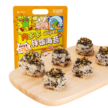 花田熊肉多多拌饭海苔碎 高铁高蛋白儿童即食拌饭料110g含摇乐饭团模具 高蛋白肉松海苔碎（≥25%添加） 每大袋110g