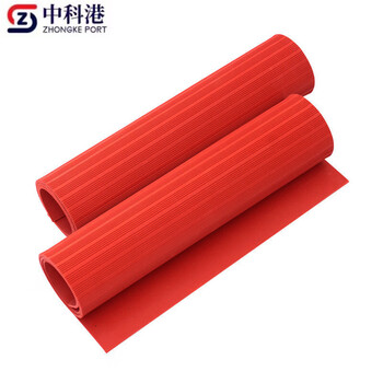 中科港 10kv绝缘胶垫 5mm 红色条纹防滑 配电室高压橡胶板胶皮毯电房