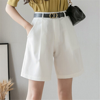 阔意衣都kuoyihouse五分裤女2022春夏短裤韩版高腰直筒裤blhk7169白色