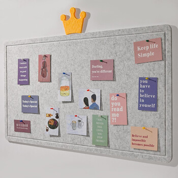板照片墙ins风房间装饰留言板公告栏展示板皇冠方槽毛毡板60120cm奶