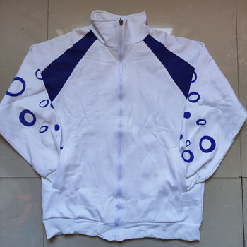 kvrv春夏蓝白运动拉链卫衣外套训练出场服长袖夹克男比赛服跑步运白色