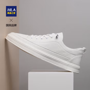 
HLA海澜之家男鞋休闲鞋子男士春秋款舒适小白鞋潮流板鞋HAABXM1AAV0031 白色 41