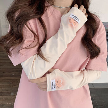 霜魄水袖防晒冰丝防晒袖套女夏季户外开车骑行防晒冰袖防i紫外线护手