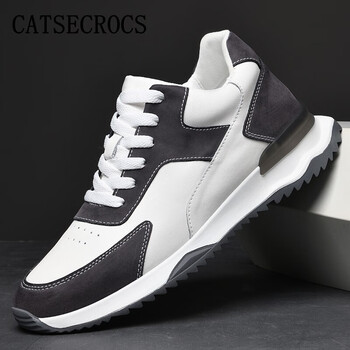 隐形内增高男鞋厚底运动老爹鞋男 白紫色增高款 37【图片 价格 品牌