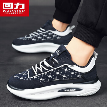 上海回力轻便舒适运动鞋厚底软底增高休闲鞋男鞋深蓝白39