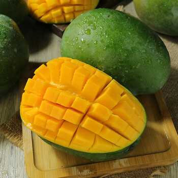 凯特芒果新鲜四川攀枝花大芒果现摘生吃青皮应季水果特大当季整箱 中