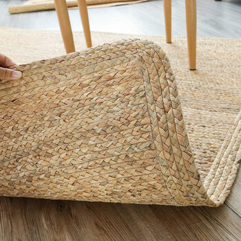 纵横草编地毯客厅卧室茶几毯越南水草水葫芦编织地毯日式田园小清新