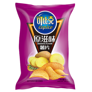 可比克薯片 原味60g 休闲零食 膨化食品