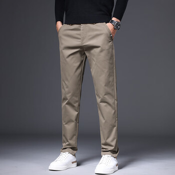 七匹狼卡其色男裤休闲裤男装2023年秋季新款春秋款子男士职业装卡其28