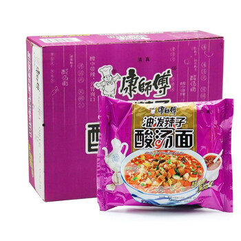 康师傅 康师傅油泼辣子酸汤面整箱24袋装方便面宽面速食泡面学生 12袋