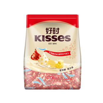 好时之吻 Kisses 芒果酸奶味曲奇白巧克力 休闲零食 结婚糖果 婚庆喜糖 散装 500g