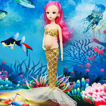 生宝宝的芭比娃娃怀孕怀孕芭比娃娃孕妇泡水芭比鱼玩具大肚子 鱼大肚