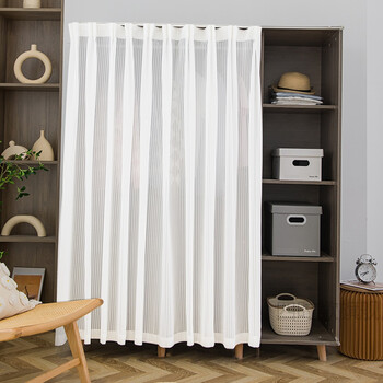 睿泰衣柜门帘 衣柜挂帘 衣柜帘布遮挡 拉帘衣柜家用免打孔滑轨式遮丑