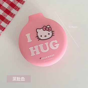 梳子随身便携迷你气垫梳儿童女孩折叠气囊梳按摩梳镜子一体深粉色新品