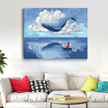 数字麻布定制 diy数字油彩画 成人画画手工手绘填色画填充水彩客厅装