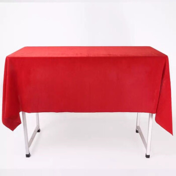 艺彩蝶 定制地摊布 红色会议室台布 会议桌桌布 办公桌绒布桌布 加厚
