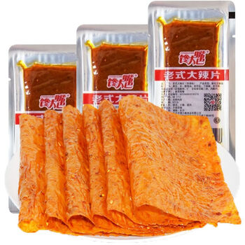 馋大嘴巴老式大辣片网红零食辣条豆皮小包装零食小吃辣条80包
