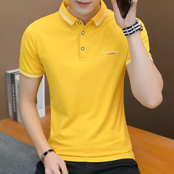 短袖男季polo衫翻领男士潮流夏装字母纯色青中年商务休闲百搭衣服男装