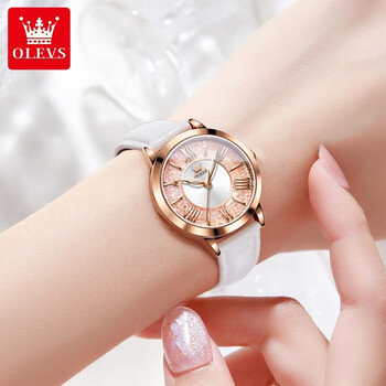女石英电子表简约气质女士手表时尚轻奢小众女表 olevs-5539-时尚白色