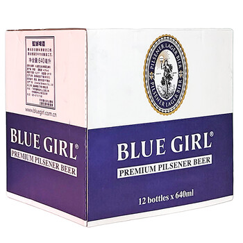 百威(budweiser)国产百威蓝妹啤酒德国工艺 蓝妹黄啤酒 640ml*12瓶