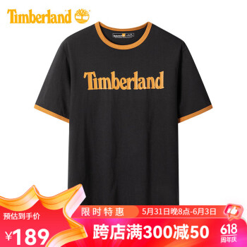 添柏岚(Timberland)男士夏季圆领户外运动休闲短袖T恤A6RKS P56(男) M/175