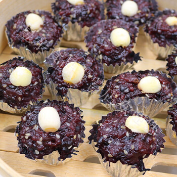 轻恋黑糯米糕360g锡纸莲子速冻黑米糕儿童营养早餐小吃糕点甜点心