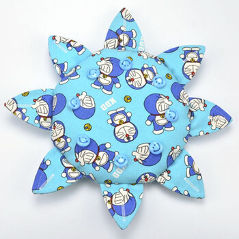 布飞盘厚帆布儿童手工带扣子飞盘幼儿园软飞碟户外玩具练习系扣子新款