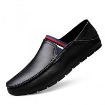 zekalang时尚国潮休闲男鞋易穿脱豆豆鞋3746皮鞋码头层牛皮休闲男士