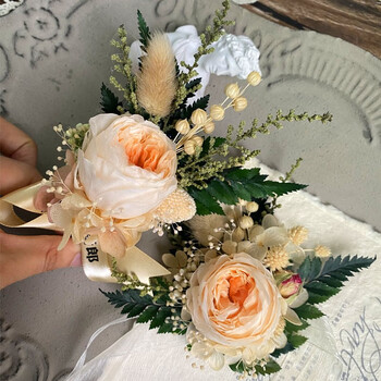 胸花新郎新娘专属婚礼永生花鲜花森系保鲜玫瑰襟花胸针 朱丽叶兔(父