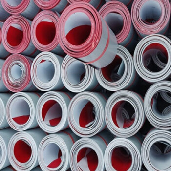 带挡脚板踢脚线楼层安全隔离带分隔带条 红白(铁皮20cm宽)60米一卷