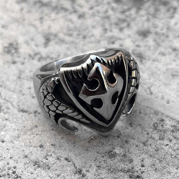 个性不掉色高级感钛钢戒指复古霸气单身食指十字架夸张朋克潮牌指环