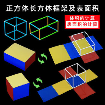 長方體正方體教具框架稜長與磁性表面積展開小學生五年級下冊數學fga