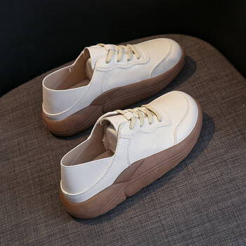 软孕妇专用鞋女秋季外穿脚浮肿宽胖脚宽松休闲鞋平底防滑运动鞋米白35