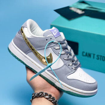 aj男鞋春季黑白熊猫休闲运动鞋aj1篮球鞋学生板鞋低帮童鞋子 冰雪奇缘