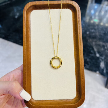 催雪足金999金饼吊坠大圆饼黄金项链吊坠单坠女设计感锁骨链七夕礼物