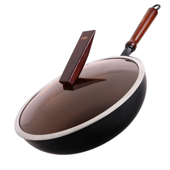 oqo欧克欧官方旗舰铁锅炒锅物理不粘无涂层家用老式大铁锅电磁炉燃气