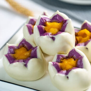 蜜钰鲜金沙芙蓉包300g西式面点家庭装紫薯早餐半成品食品蒸煮面点