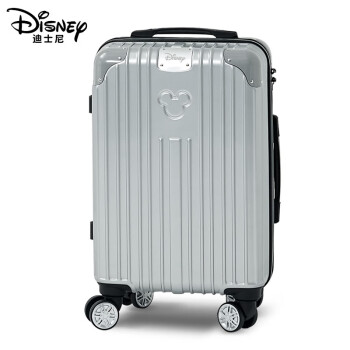 迪士尼（Disney）拉杆箱旅行登机箱万向轮24英寸大学生行李箱男女时尚密码箱耐磨抗摔米奇 银色 20寸