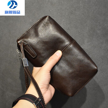 mzxm德国进口品质男士真皮手包软皮手拿包复古牛皮长款钱包休闲手机的