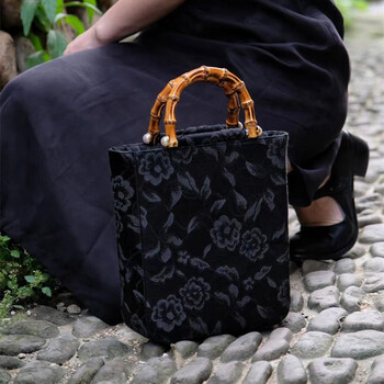 恒源祥中国风大气配旗袍的包包复古竹节手提女古风汉服小拎包百搭优雅