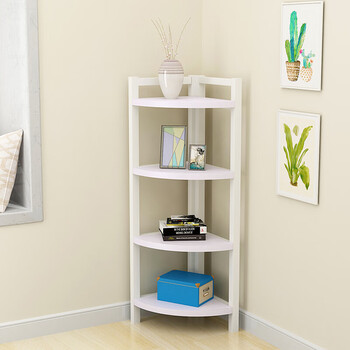 墙角置物架三角形落地转角书架简约客厅卧室钢木收纳架多层转角架