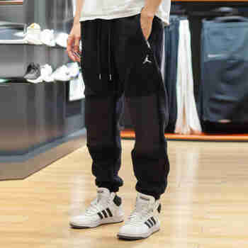 耐克（NIKE） 裤子男 冬季新款篮球运动裤JORDAN NBA收口小脚飞人加绒休闲长裤 DV1570-010羊羔绒保暖 XL