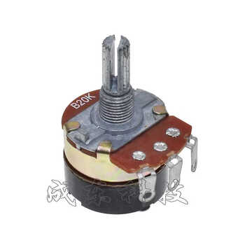 wh138带开关单圈碳膜电位器b5k10k20k50k100k250k500k旋钮调速 b250k5