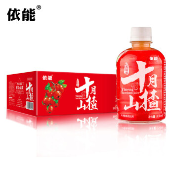 依能 十月山楂  山楂汁 果汁饮料 350ml*15瓶 整箱装山楂果茶