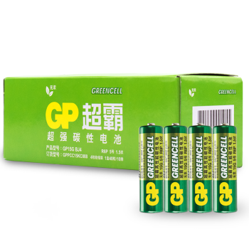 超霸（GP）5号碳性电池干电池40粒装 适用于/闹钟/遥控器/手电筒/收音机等 AAR6P