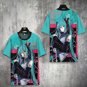 梓祁初音未来短袖t恤男卡通动漫二次元痛衣miku体恤半袖上衣休闲衣服