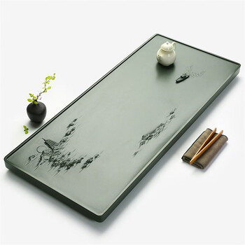 石茶盘家用客厅大号干泡托盘中式简约创意功夫石头小茶台 天罗绿100cm