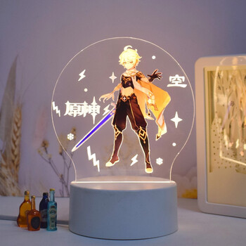 2022新款原神周边刻晴魈胡桃人物立牌亚克力摆件立牌小夜灯男女生生日